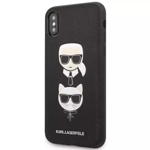 Karl Lagerfeld Saffiano Karl&amp Choupette Head case for iPhone XS Max - black 1