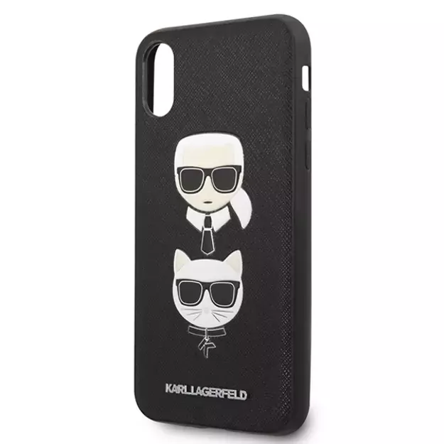 Karl Lagerfeld Saffiano Karl&amp Choupette Head case for iPhone XS Max - black 2