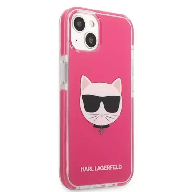 Etui Karl Lagerfeld Choupette Head na iPhone 13 mini - fuksjowy 10