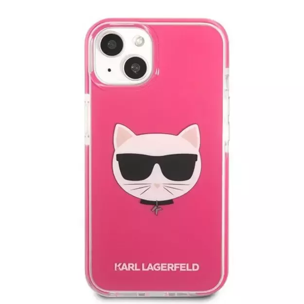 Etui Karl Lagerfeld Choupette Head na iPhone 13 mini - fuksjowy 9