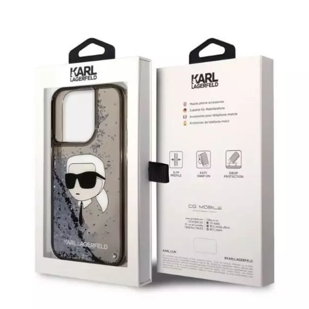 Karl Lagerfeld KLHCP14LLNKHCK iPhone 14 Pro 6.1&quot  black/black hardcase Glitter Karl Head 14