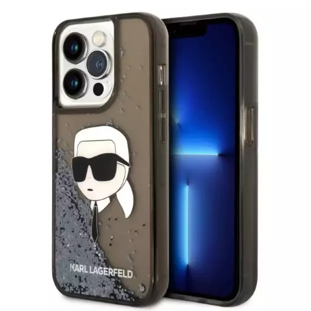 Karl Lagerfeld KLHCP14LLNKHCK iPhone 14 Pro 6.1&quot  black/black hardcase Glitter Karl Head