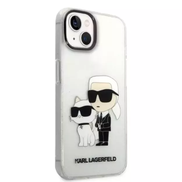 Karl Lagerfeld Glitter Karl&amp Choupette case for iPhone 14 Plus - transparent 3
