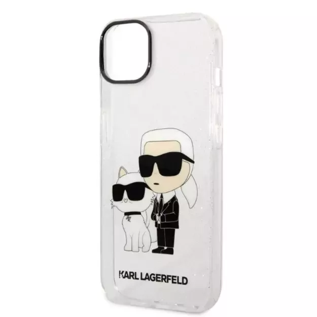 Karl Lagerfeld Glitter Karl&amp Choupette case for iPhone 14 Plus - transparent 5