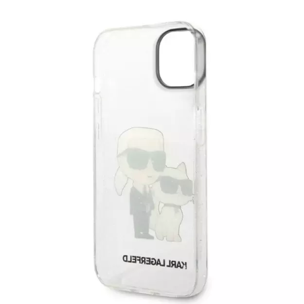 Karl Lagerfeld Glitter Karl&amp Choupette case for iPhone 14 Plus - transparent 6