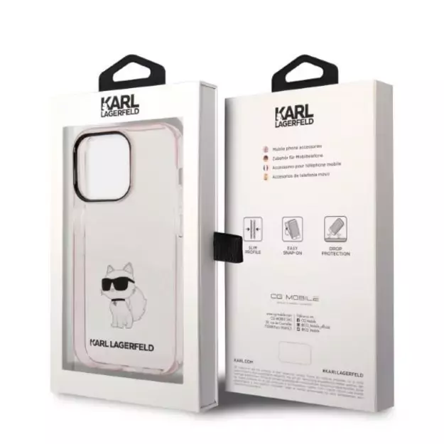 Karl Lagerfeld Ikonik Choupette case for iPhone 14 Pro Max - pink 7