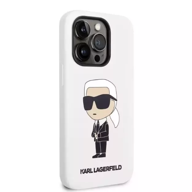 Karl Lagerfeld KLHCP14LSNIKBCH iPhone 14 Pro 6.1  hardcase white/white Silicone Ikonik 3
