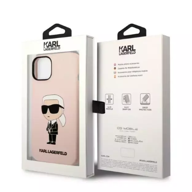 Karl Lagerfeld KLHCP14MSNIKBCP iPhone 14 Plus 6.7&quot  hardcase pink/pink Silicone Ikonik 7