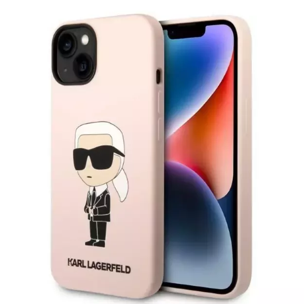 Karl Lagerfeld KLHCP14MSNIKBCP iPhone 14 Plus 6.7&quot  hardcase pink/pink Silicone Ikonik
