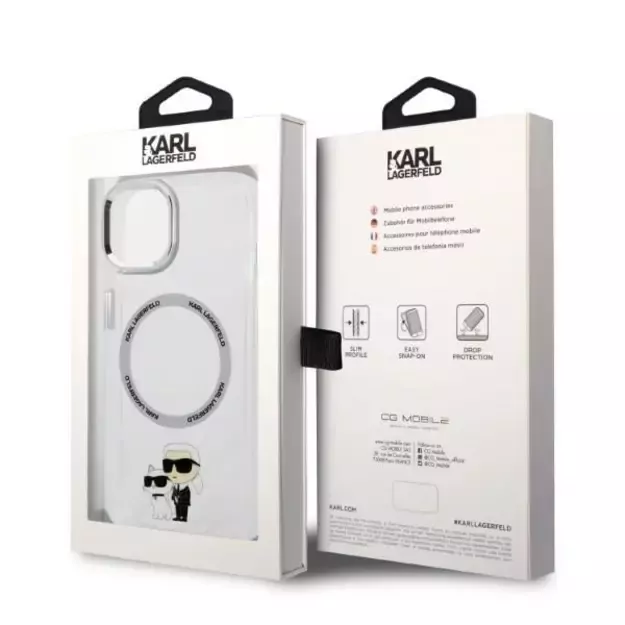 Karl Lagerfeld KLHMP14MHNKCIT iPhone 14 Plus 6.7&quot  hardcase transparent Iconic Karl&amp Choupette Magsafe 13