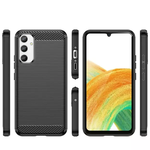 Carbon Case case for Realme 10 Pro flexible silicone carbon cover black 1