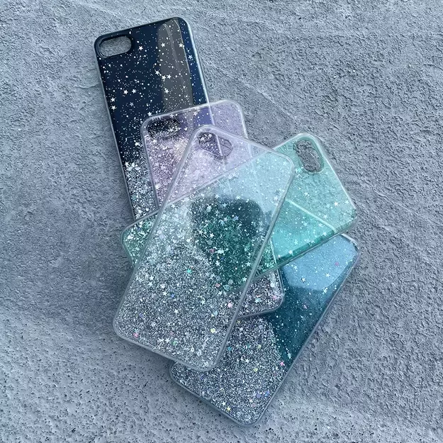 Wozinsky Star Glitter Shining Cover for Samsung Galaxy M51 transparent 1