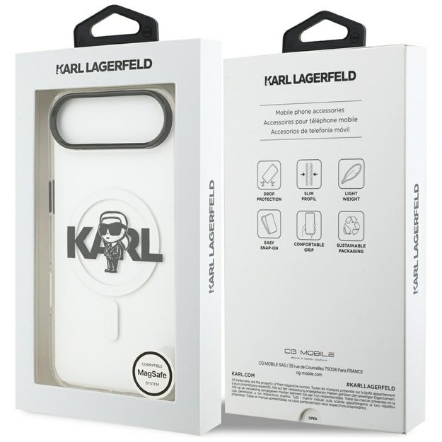 Karl Lagerfeld IML Karl Sketch Logo MagSafe Case for iPhone 17 Air - Transparent 7