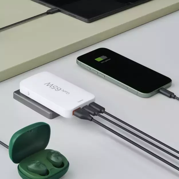 Hama GaN Charger 65W 2x USB-C 1x USB-A Foldable - White 11