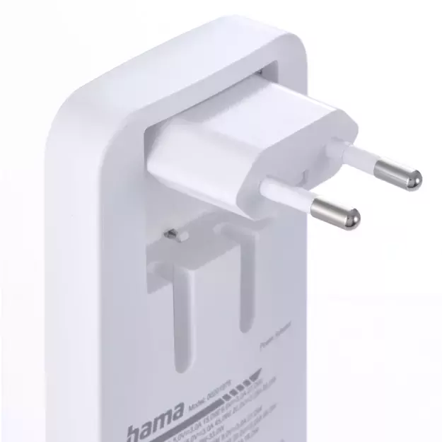 Hama GaN Charger 65W 2x USB-C 1x USB-A Foldable - White 6