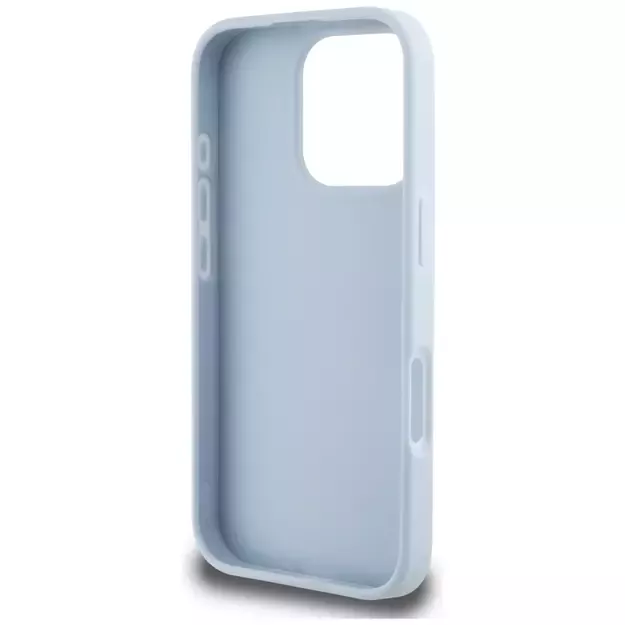 Guess Grained Big 4G Logo Small Classic Logo case for iPhone 16 Pro Max - blue 13