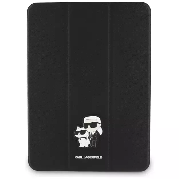 Karl Lagerfeld Saffiano Magnetic Karl &amp  Choupette iPad Air 11&quot  2024 Book Cover Case - Black 8