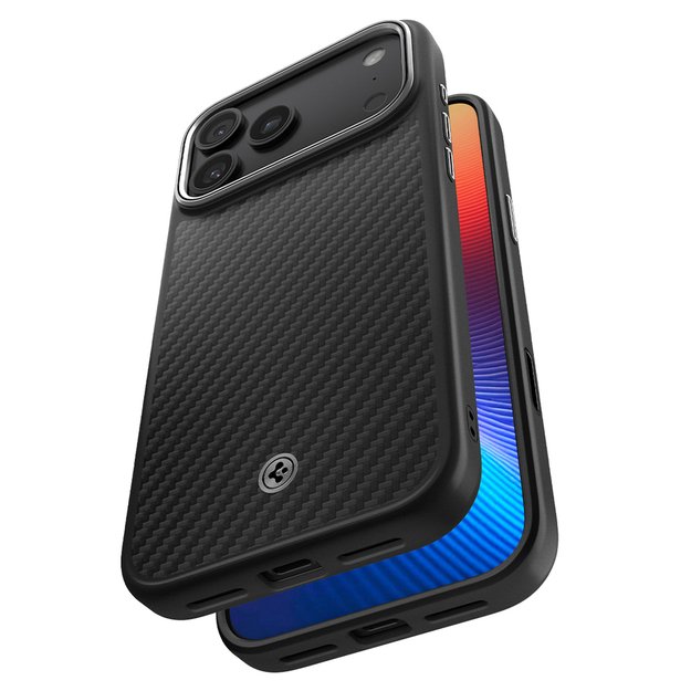 Spigen Enzo Aramid &quot T&quot  MagSafe Case for iPhone 17 Pro - Black and Silver 14