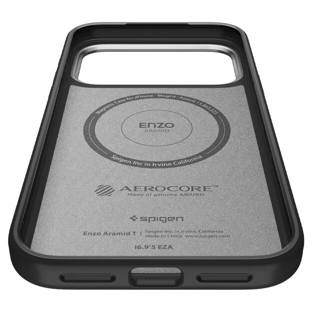 Spigen Enzo Aramid &quot T&quot  MagSafe Case for iPhone 17 Pro - Black and Silver 10