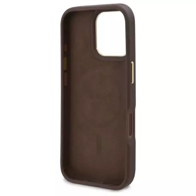 Guess 4G Logo Plate MagSafe Case for iPhone 16 Pro Max - Brown 6