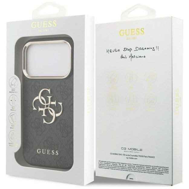 Guess 4G Big 4G Classic Logo Case for iPhone 17 Pro - Black and Gold 7