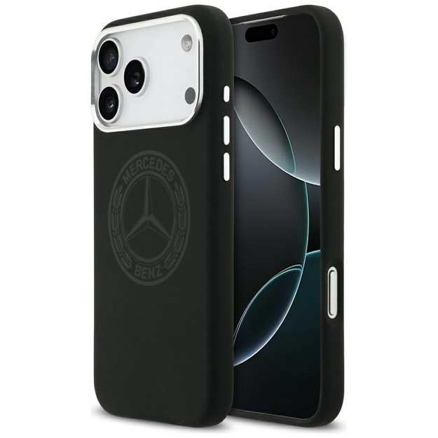 Mercedes Silicone Vintage Logo MagSafe Case for iPhone 17 Pro Max - Black