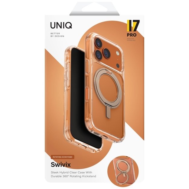 Uniq Swivix Rotating Kickstand 360 Case for iPhone 17 Pro - Gold 5