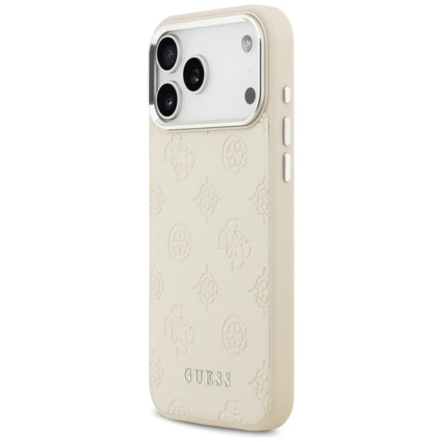 Guess Peony Hot Stamp Script MagSafe Case for iPhone 17 Pro Max - Beige 1