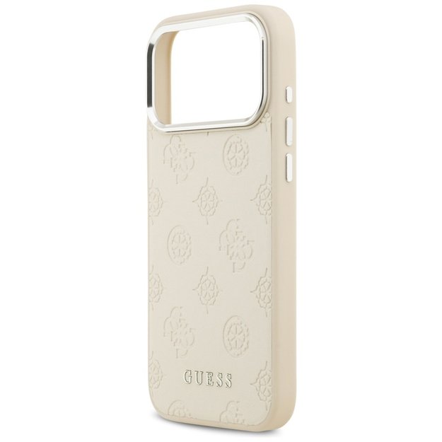 Guess Peony Hot Stamp Script MagSafe Case for iPhone 17 Pro Max - Beige 5