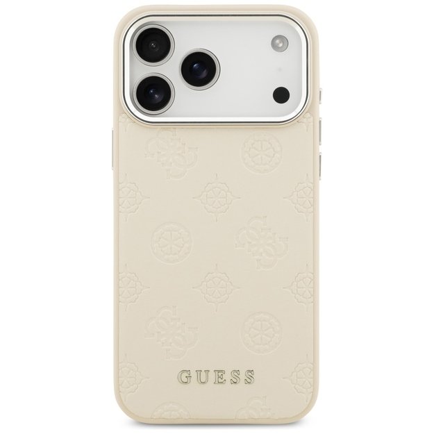 Guess Peony Hot Stamp Script MagSafe Case for iPhone 17 Pro Max - Beige 2