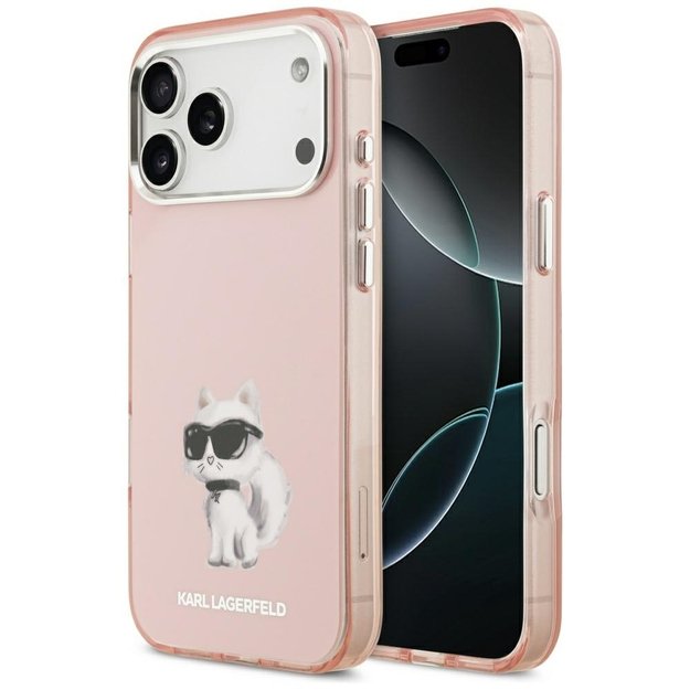 Karl Lagerfeld IML Aquarelle Choupette &amp  Logo MagSafe Case for iPhone 17 Pro - Pink