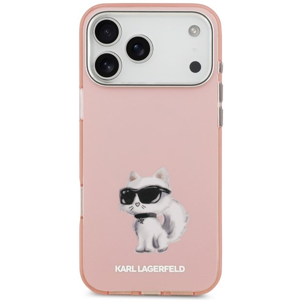 Karl Lagerfeld IML Aquarelle Choupette &amp  Logo MagSafe Case for iPhone 17 Pro - Pink 2