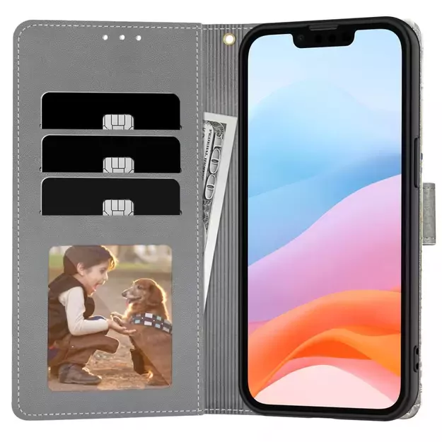 Tech-Protect Wallet Case for iPhone 16e - Daisies with Leaves 6