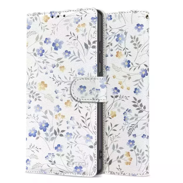 Tech-Protect Wallet Case for iPhone 16e - Daisies with Leaves 7