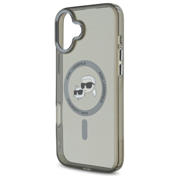 Karl Lagerfeld IML Metal Karl&amp Choupette Head MagSafe Case for iPhone 16 Plus - Black 5