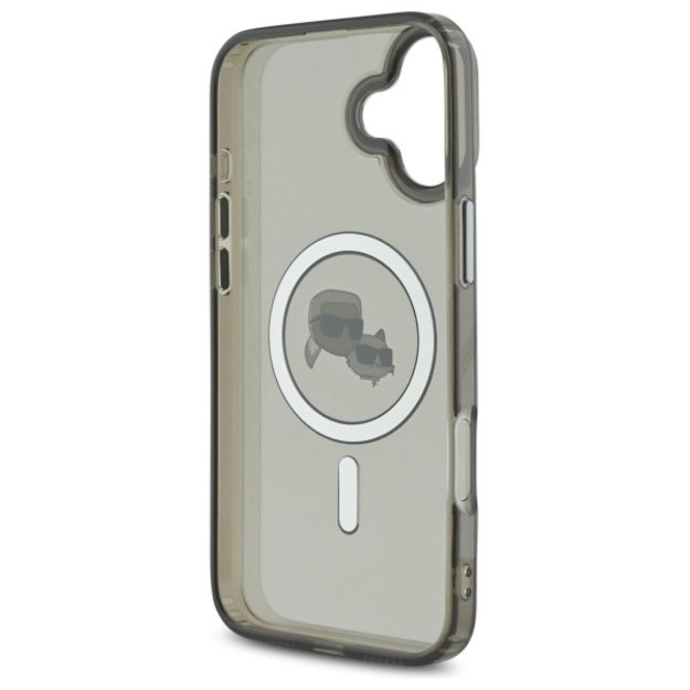 Karl Lagerfeld IML Metal Karl&amp Choupette Head MagSafe Case for iPhone 16 Plus - Black 6