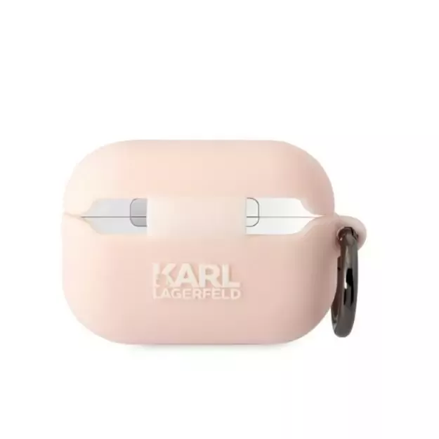Karl Lagerfeld KLAP2RUNCHP AirPods Pro 2 cover pink/pink Silicone Choupette Head 3D 1