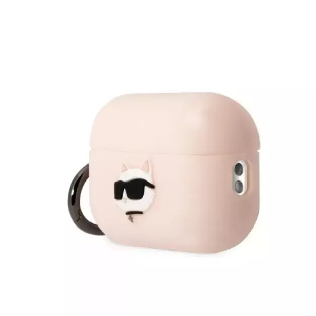 Karl Lagerfeld KLAP2RUNCHP AirPods Pro 2 cover pink/pink Silicone Choupette Head 3D 2