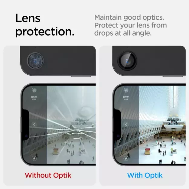 Spigen Optik Pro GLAS.TR &quot Ez Fit&quot  Camera Cover 2-pack for iPhone 16e - Black 19