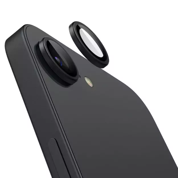 Spigen Optik Pro GLAS.TR &quot Ez Fit&quot  Camera Cover 2-pack for iPhone 16e - Black 12