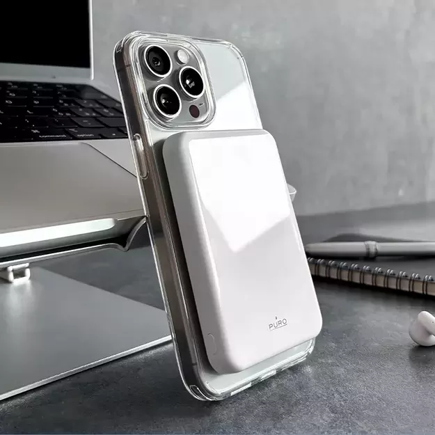 Powerbank Puro Mag Plus 5000mAh 20W Qi2 compatible with MagSafe 1x USB-C Power Delivery - white 1