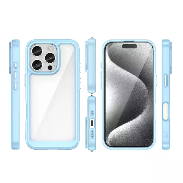 Outer Space Case for iPhone 16e Flexible Frame Cover - Blue 1