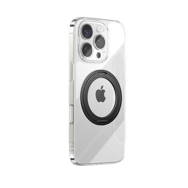 Joyroom JR-16JL6 iPhone 16 Pro Ultra-Thin MagSafe Compatible Case with 360&deg; Ring Stand - Black