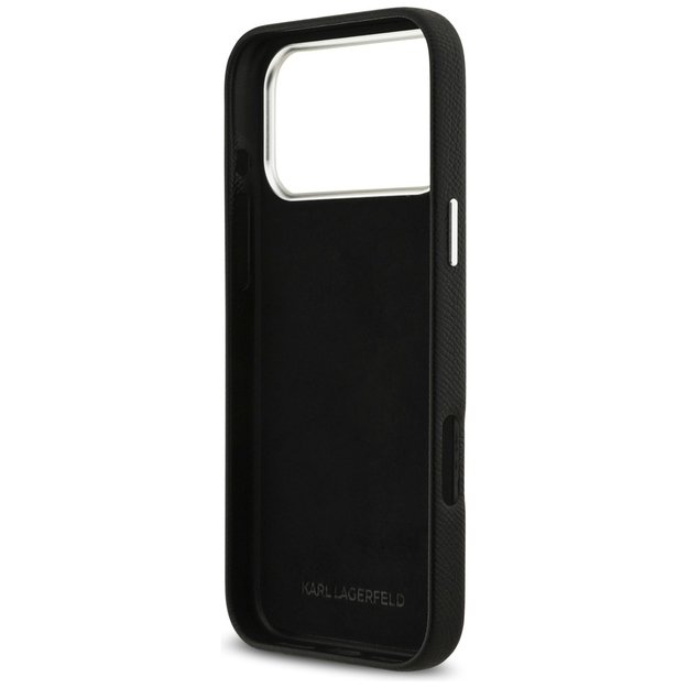 Karl Lagerfeld FW Grained Signature Logo Case for iPhone 17 Pro Max - Black 6