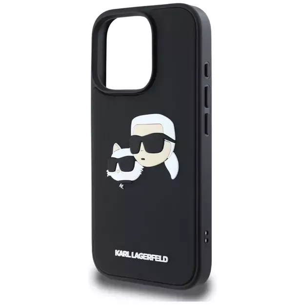 Karl Lagerfeld HC 3D Rubber Double Heads iPhone 16 Pro Max Case - Black 4