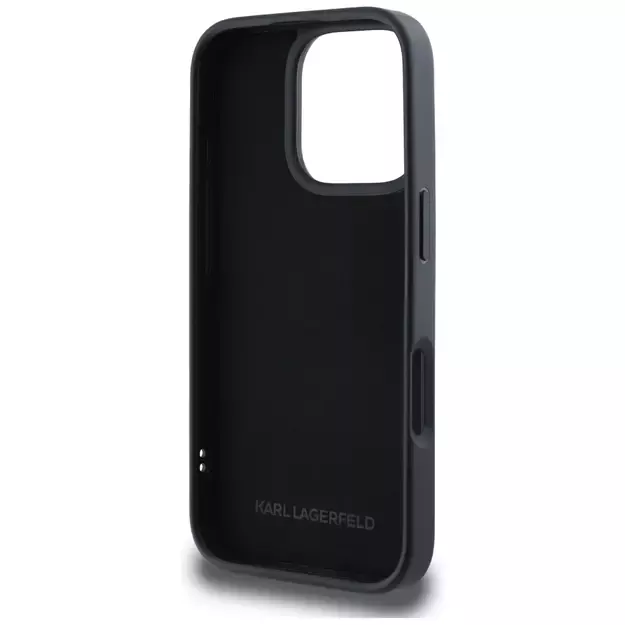 Karl Lagerfeld HC 3D Rubber Double Heads iPhone 16 Pro Max Case - Black 5