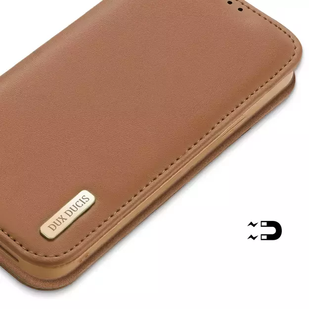 Dux Ducis Hivo iPhone 16e Case with Flip and RFID Protection - Brown 14