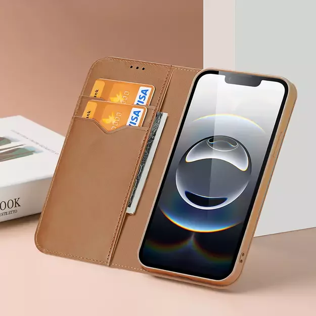 Dux Ducis Hivo iPhone 16e Case with Flip and RFID Protection - Brown 17