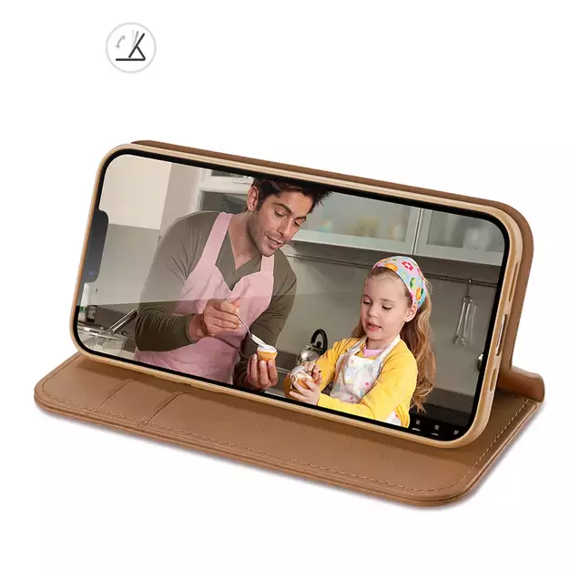 Dux Ducis Hivo iPhone 16e Case with Flip and RFID Protection - Brown 15