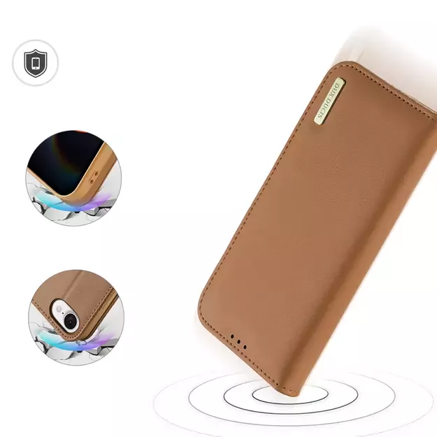 Dux Ducis Hivo iPhone 16e Case with Flip and RFID Protection - Brown 13